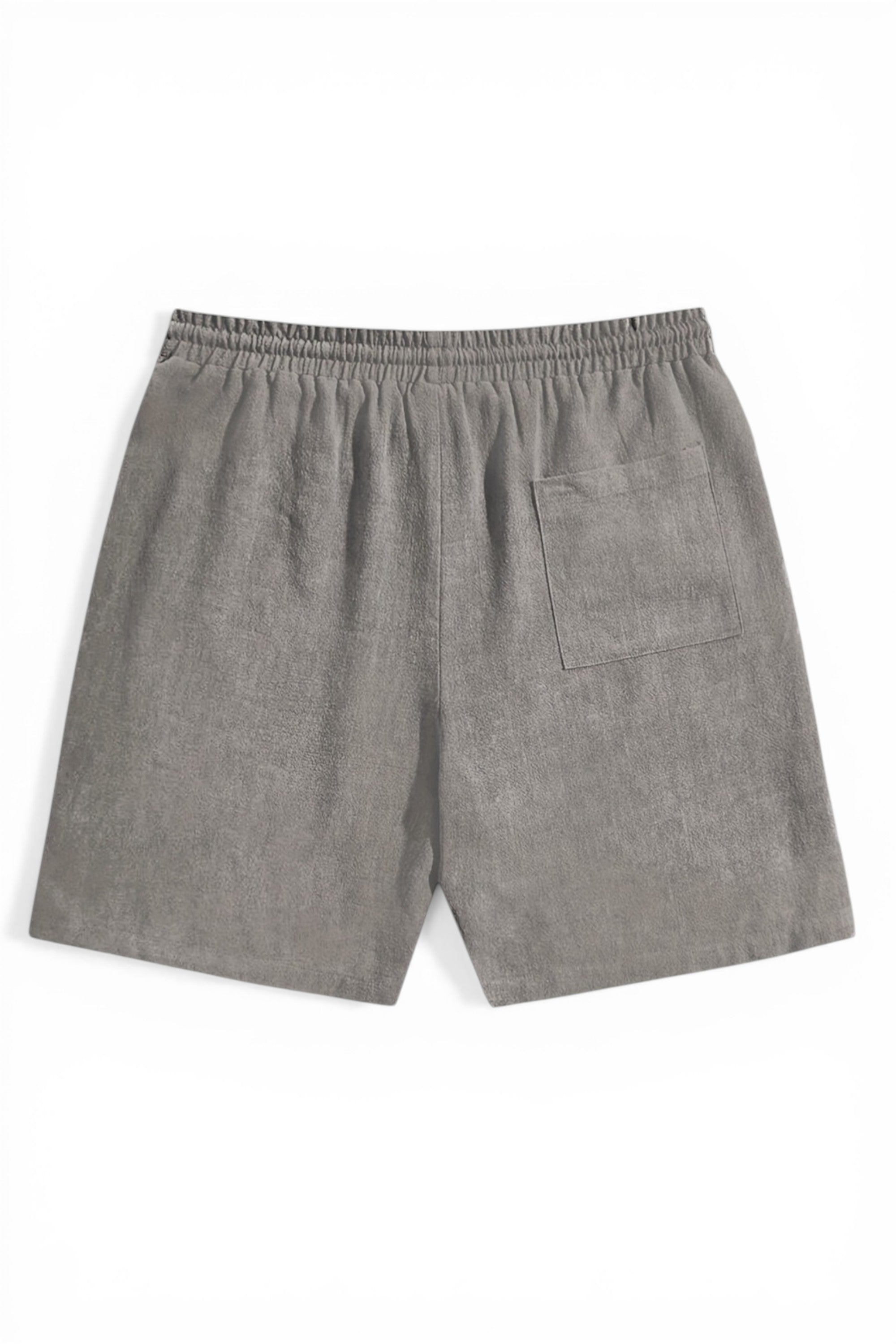 Gray shorts with a pocket on a white background