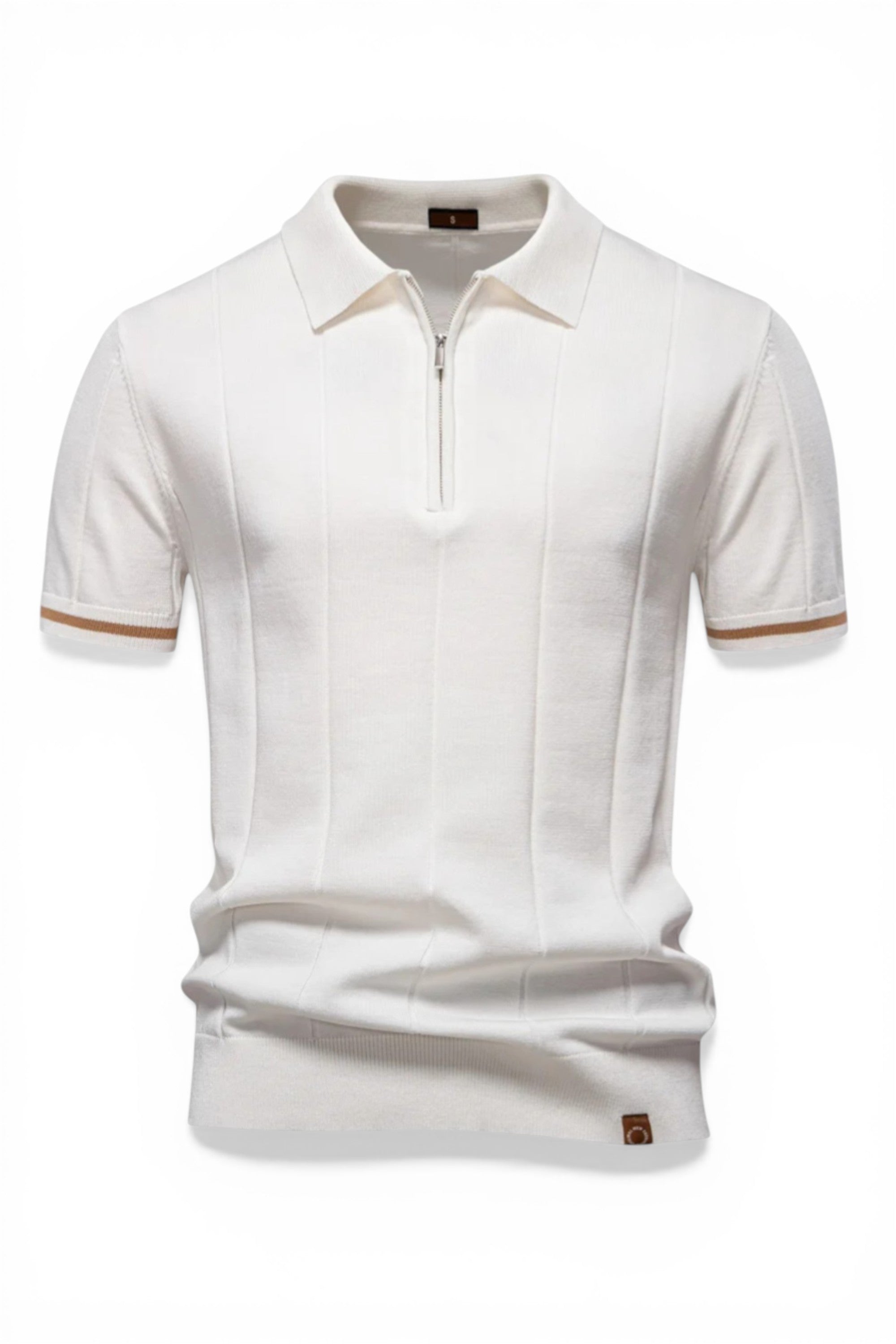 White polo shirt with a collar on a white background