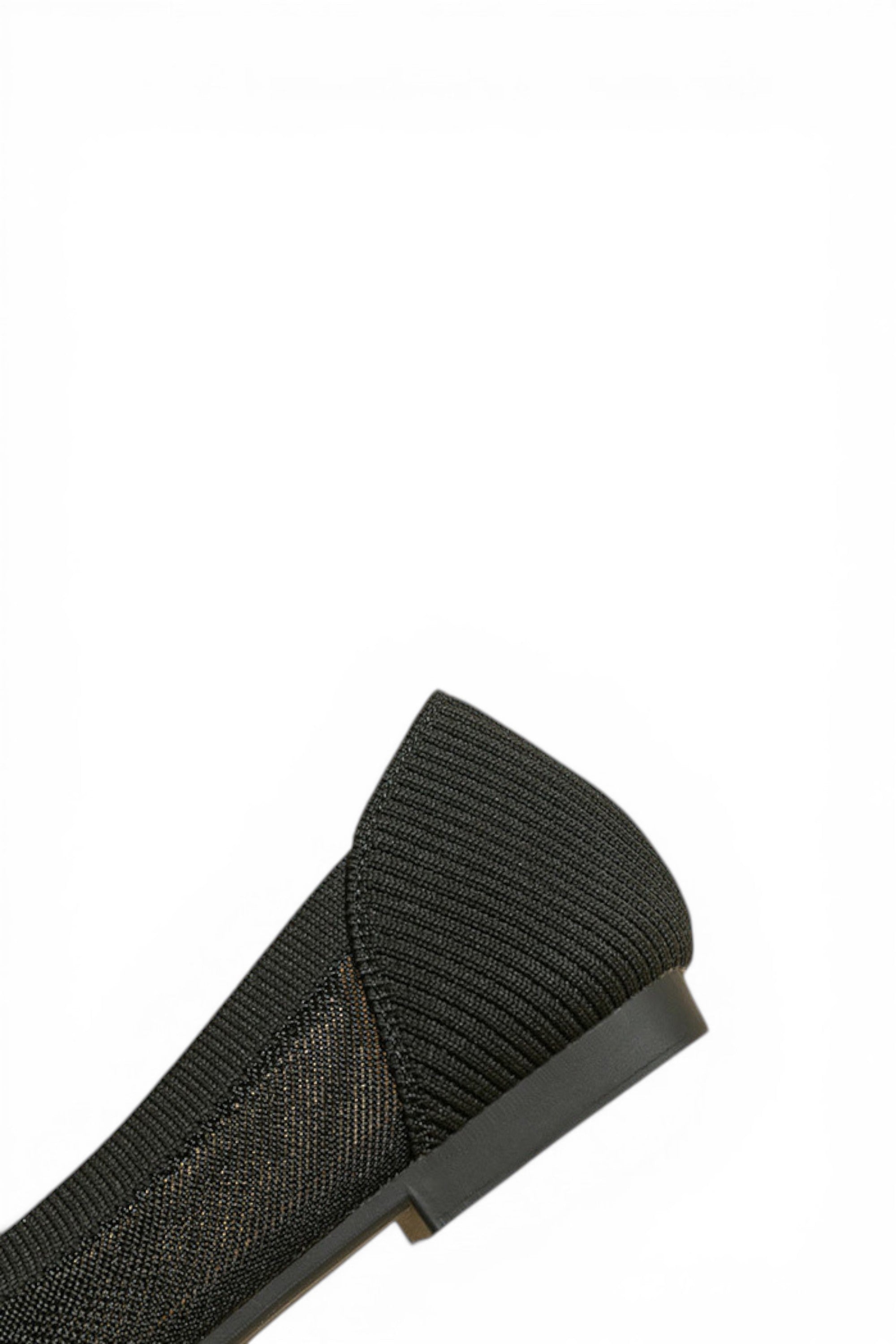 Black sock with a textured pattern on a white background