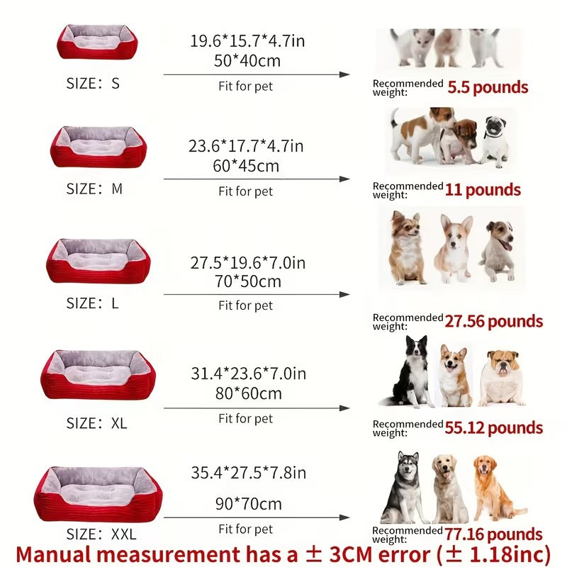 Corduroy Bolster Pet Bed