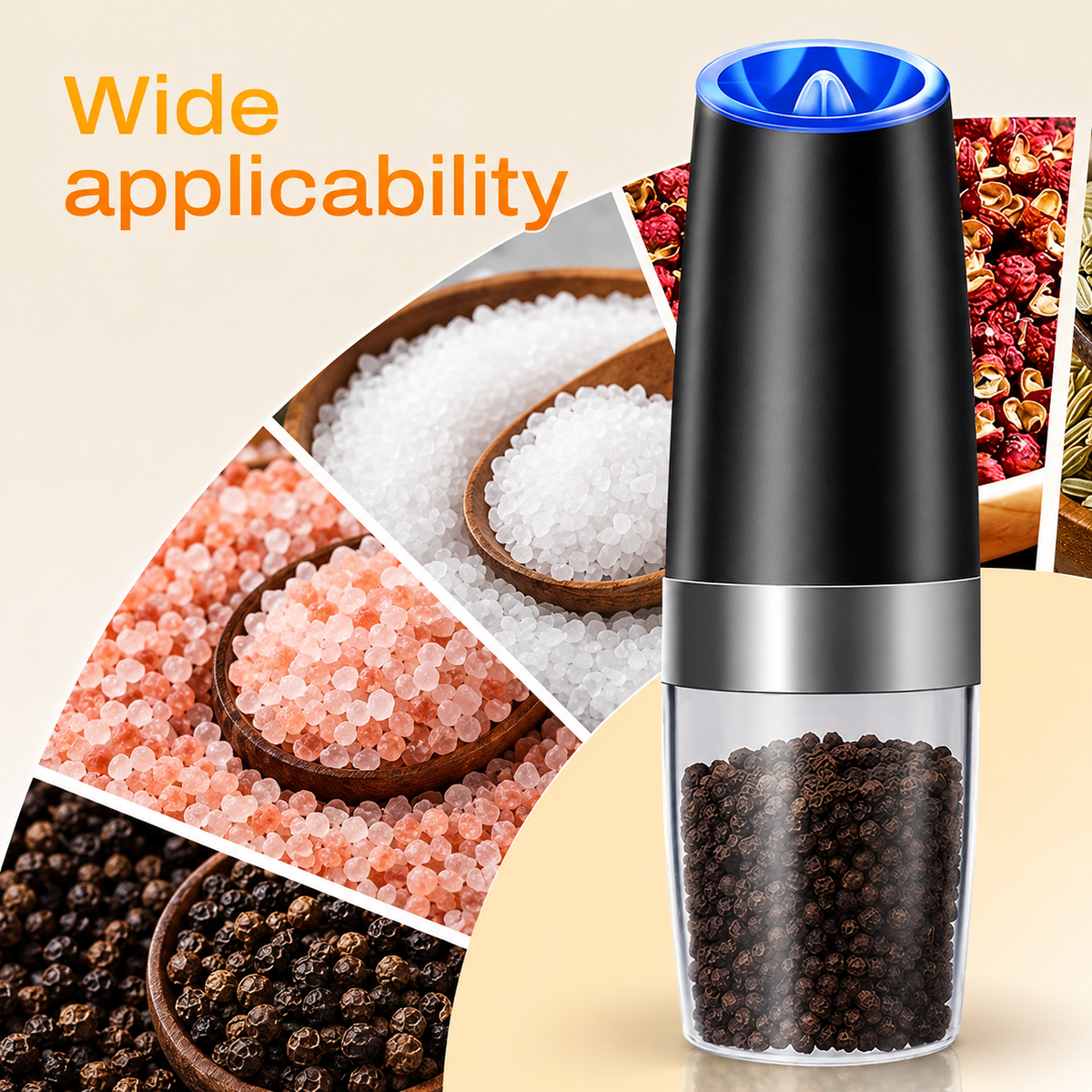 Electric Salt And Pepper Grinder Set