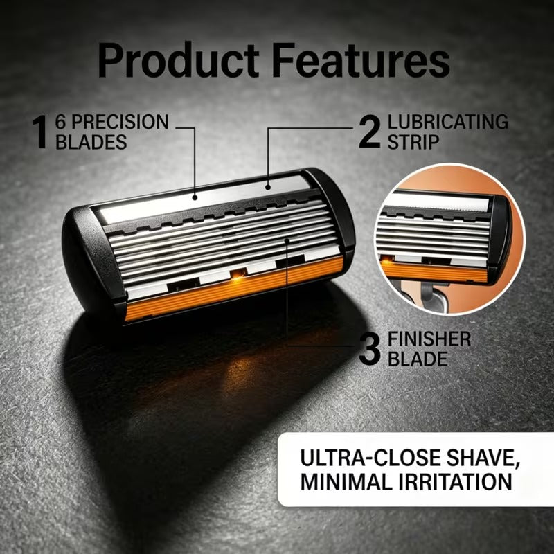 Elite 6-Blade Men’s Razor Kit