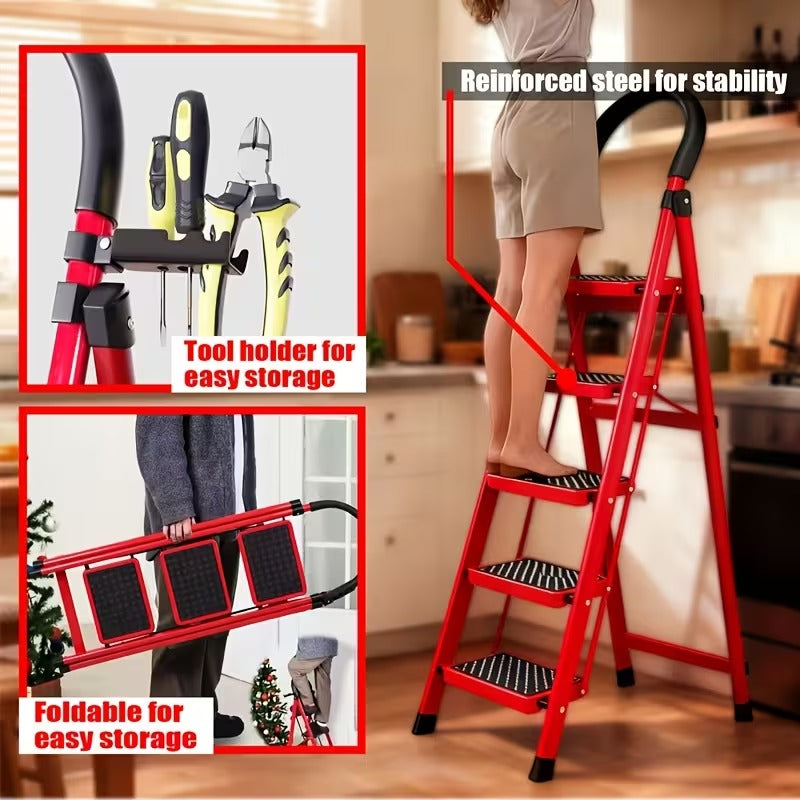 Heavy-Duty 5-Step Folding Ladder