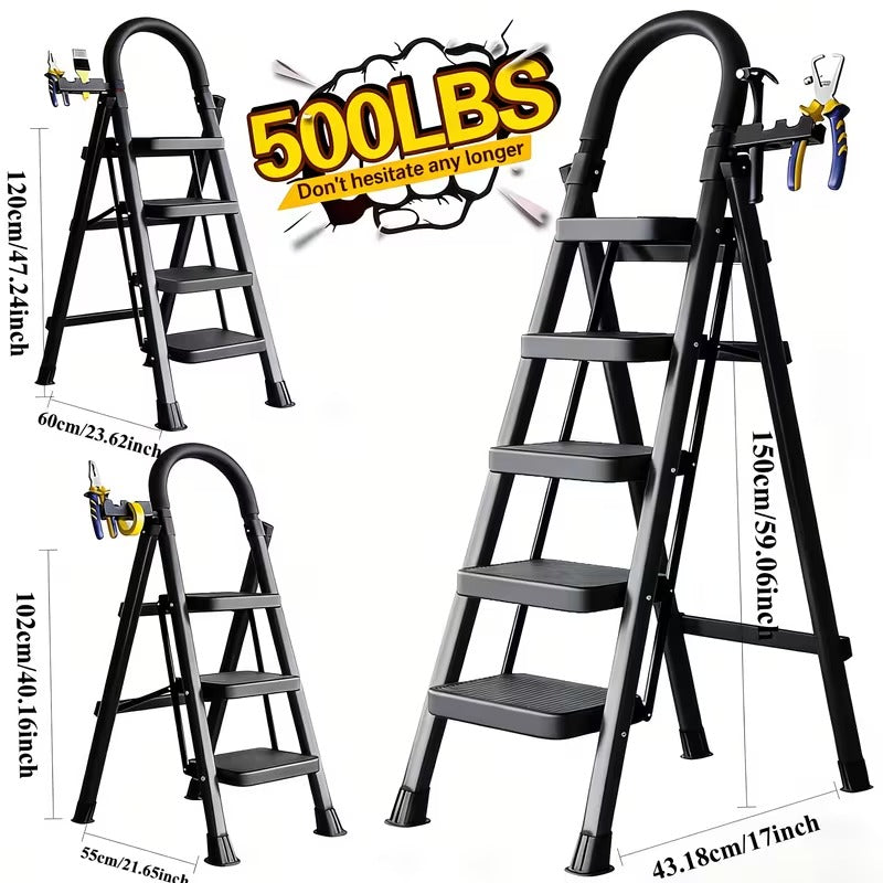 Heavy-Duty 5-Step Folding Ladder