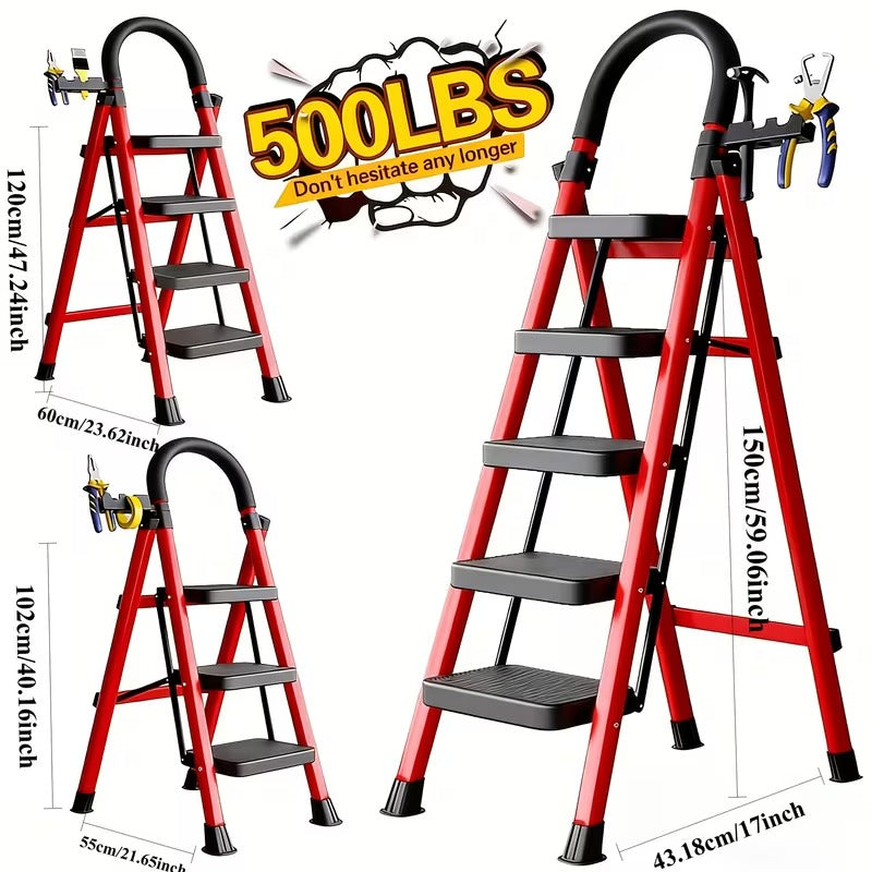 Heavy-Duty 5-Step Folding Ladder