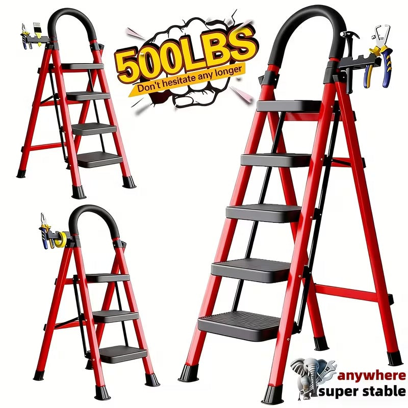 Heavy-Duty 5-Step Folding Ladder