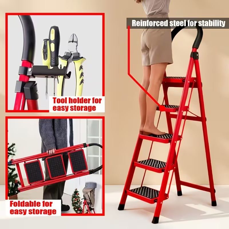 Heavy-Duty 5-Step Folding Ladder