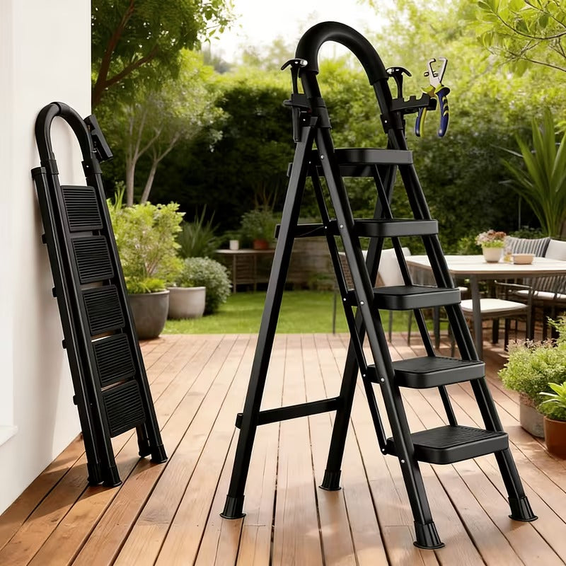 Heavy-Duty 5-Step Folding Ladder