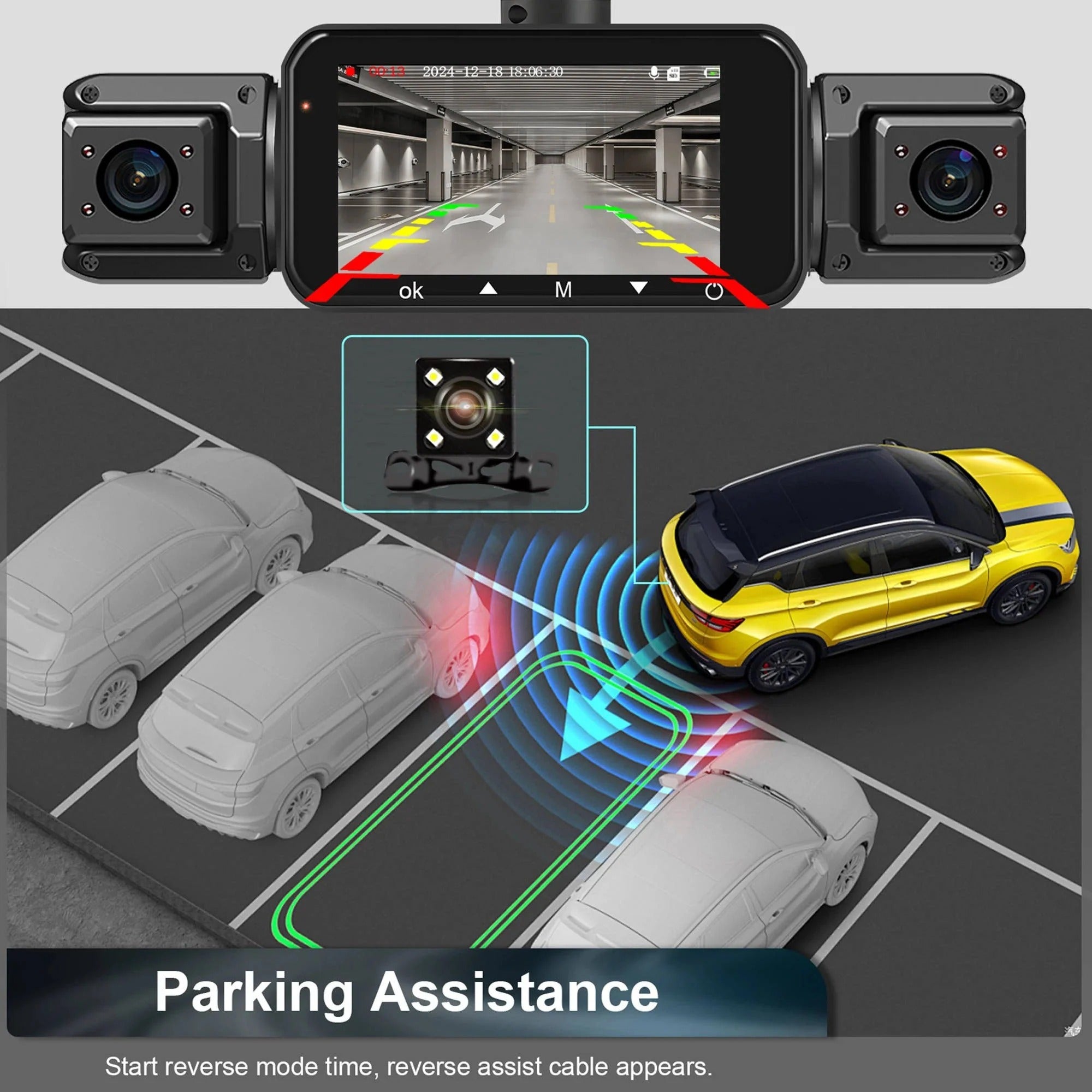 4-Lens 360-Degree Vehicle Dash Cam