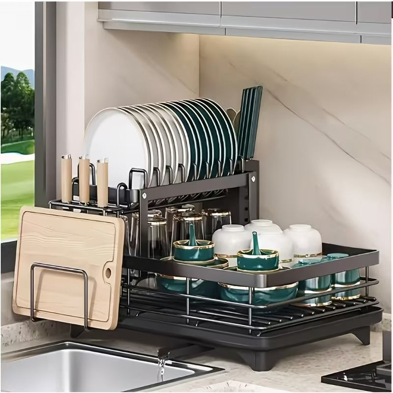 Ultimate 2-Tier Dish Drying Rack
