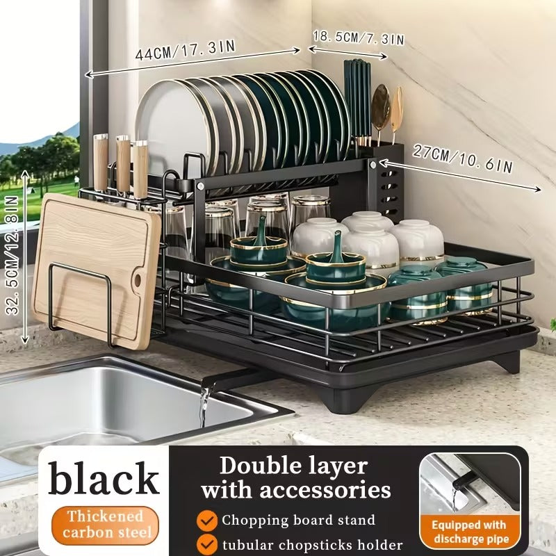 Ultimate 2-Tier Dish Drying Rack