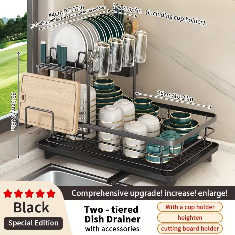 Ultimate 2-Tier Dish Drying Rack