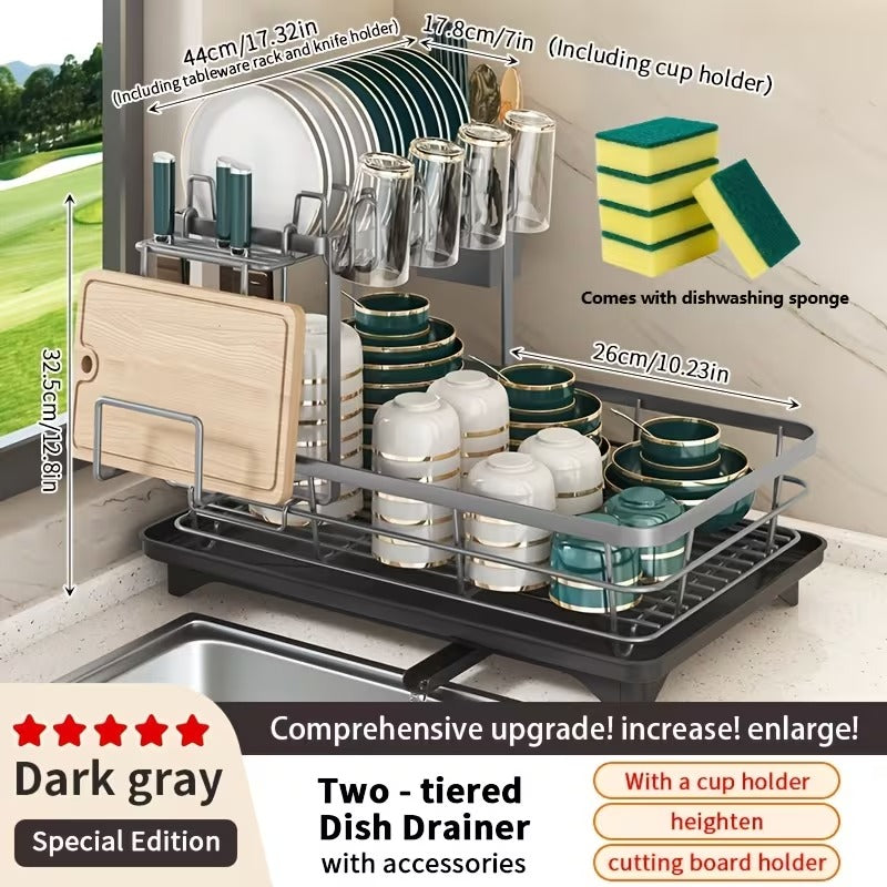 Ultimate 2-Tier Dish Drying Rack