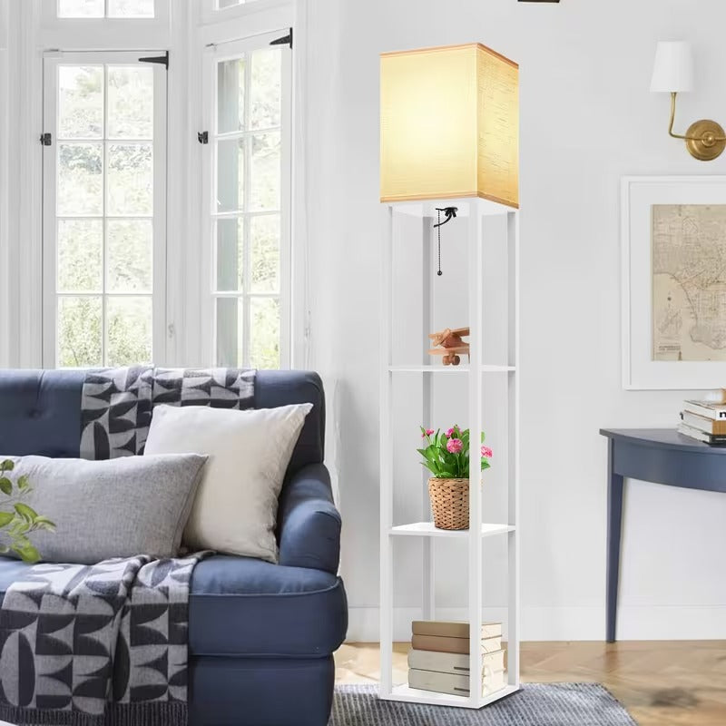 Modern Shelf Floor Lamp with Storage