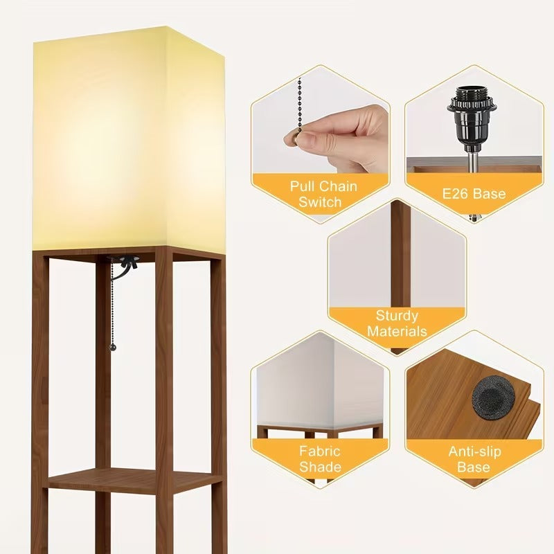 Modern Shelf Floor Lamp with Storage