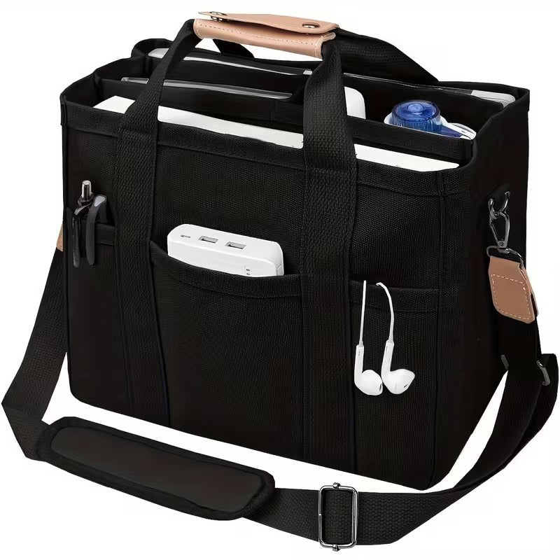 Multi-Pocket Canvas Organizer Tote