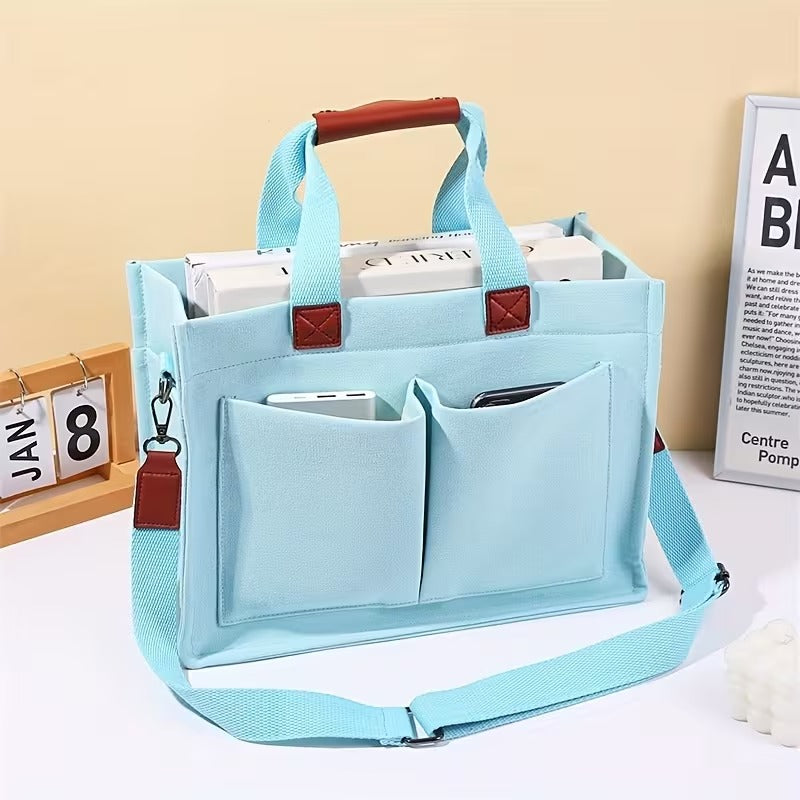 Multi-Pocket Canvas Organizer Tote