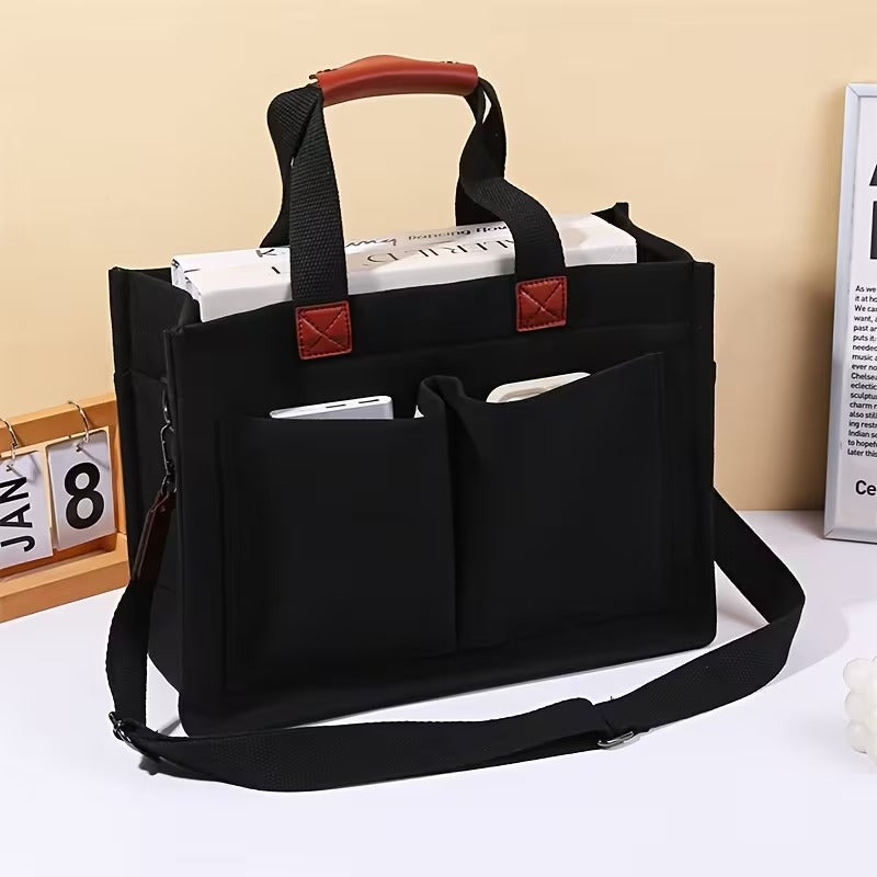 Multi-Pocket Canvas Organizer Tote