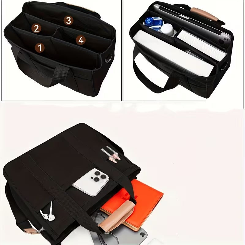 Multi-Pocket Canvas Organizer Tote
