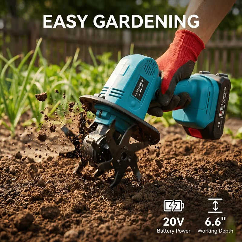 Powerful 20V Cordless Garden Tiller