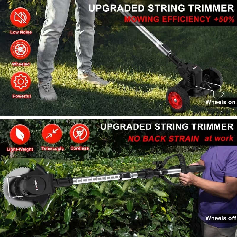 Powerful 3-in-1 Cordless Yard Trimmer