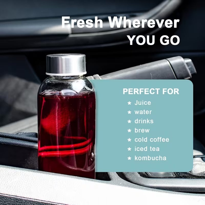 Premium 6-Pack Glass Juice Bottles