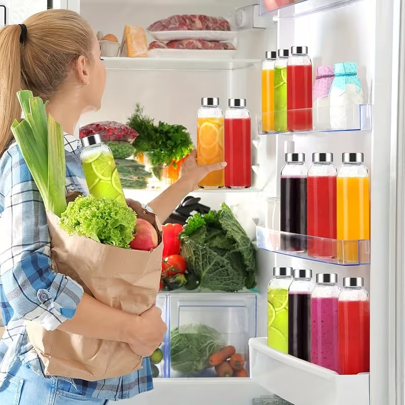 Premium 6-Pack Glass Juice Bottles