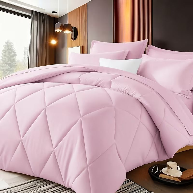 Premium Diamond-Quilt Bedding Set