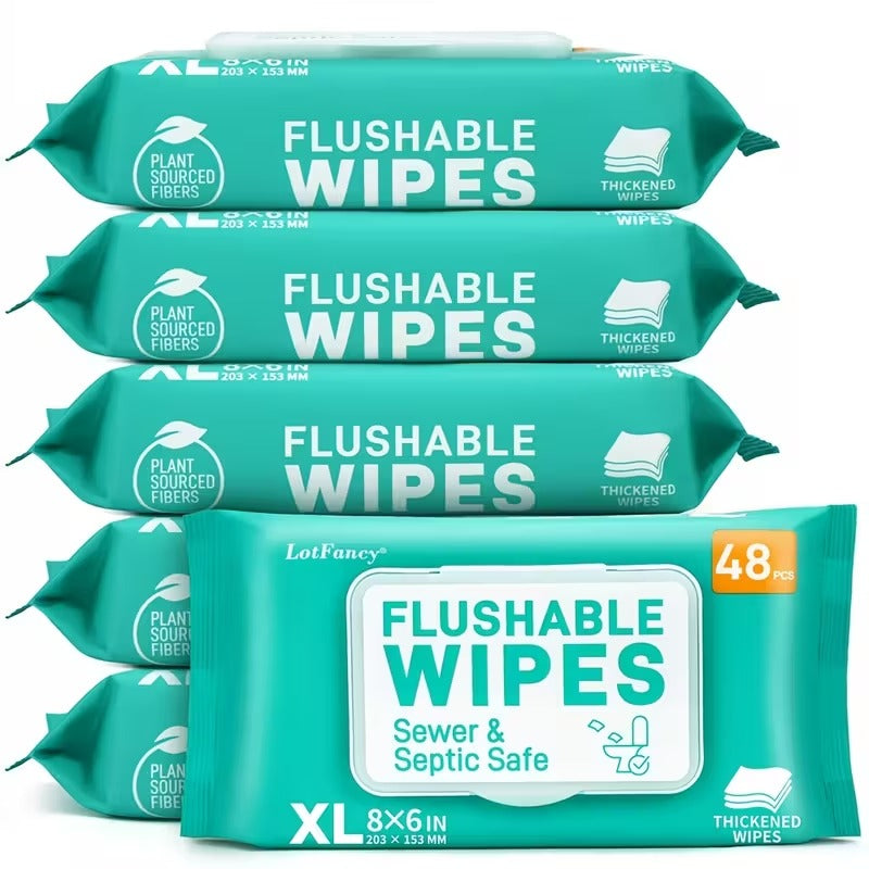 Premium Extra-Large Flushable Wet Wipes