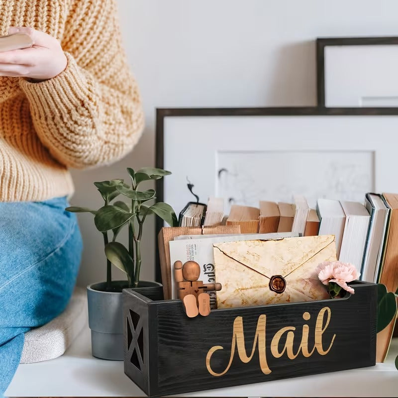 Premium Rustic Mail Organizer Box