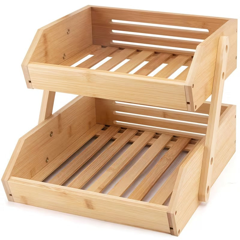 Premium Wooden Produce Organizer