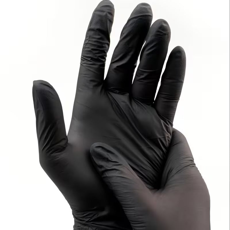 Pro-Grade Black Nitrile Gloves