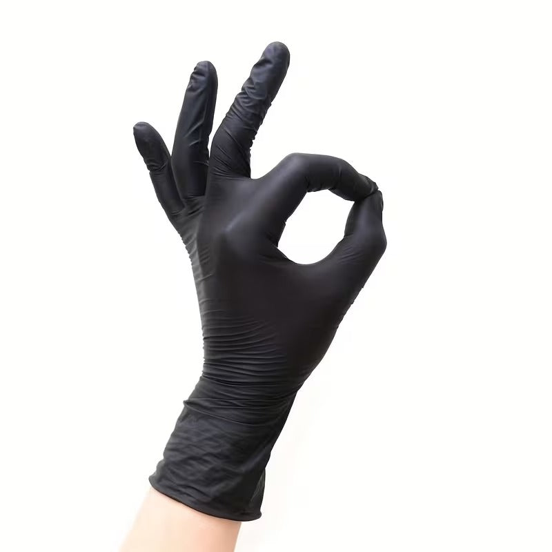 Pro-Grade Black Nitrile Gloves