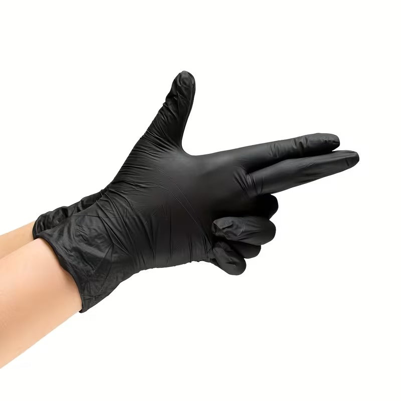 Pro-Grade Black Nitrile Gloves