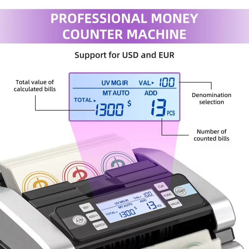 Pro Money Counter with Counterfeit Detection