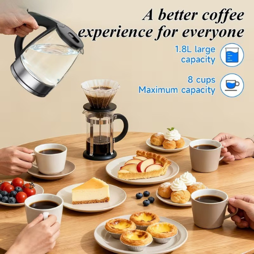 Rapid Boil Glass Electric Kettle
