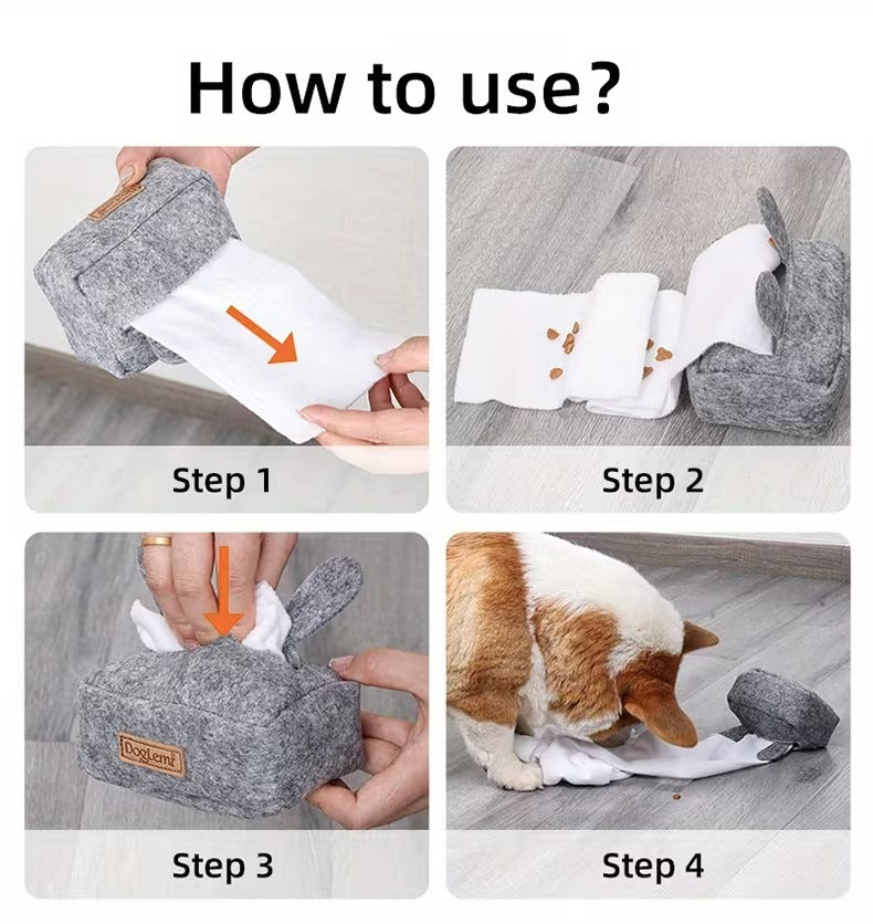 Tissue Box Enrichment Toy