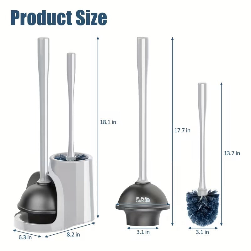 Toilet Plunger & Brush Set