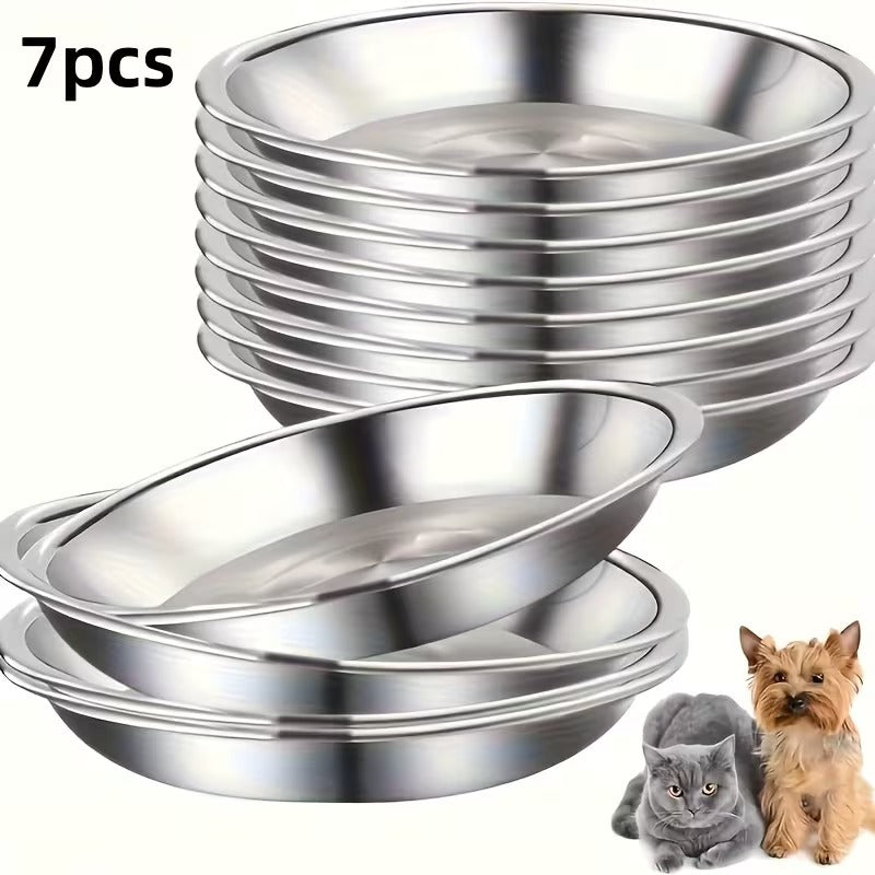 Wide Stainless Steel Pet Bowls